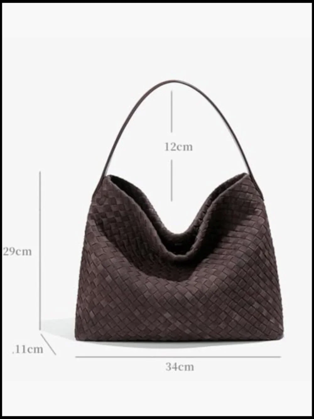 Woven Suede Tote Bag Slouchy Hobo Purse Vintage Satchel Work Travel Shoulder Bag